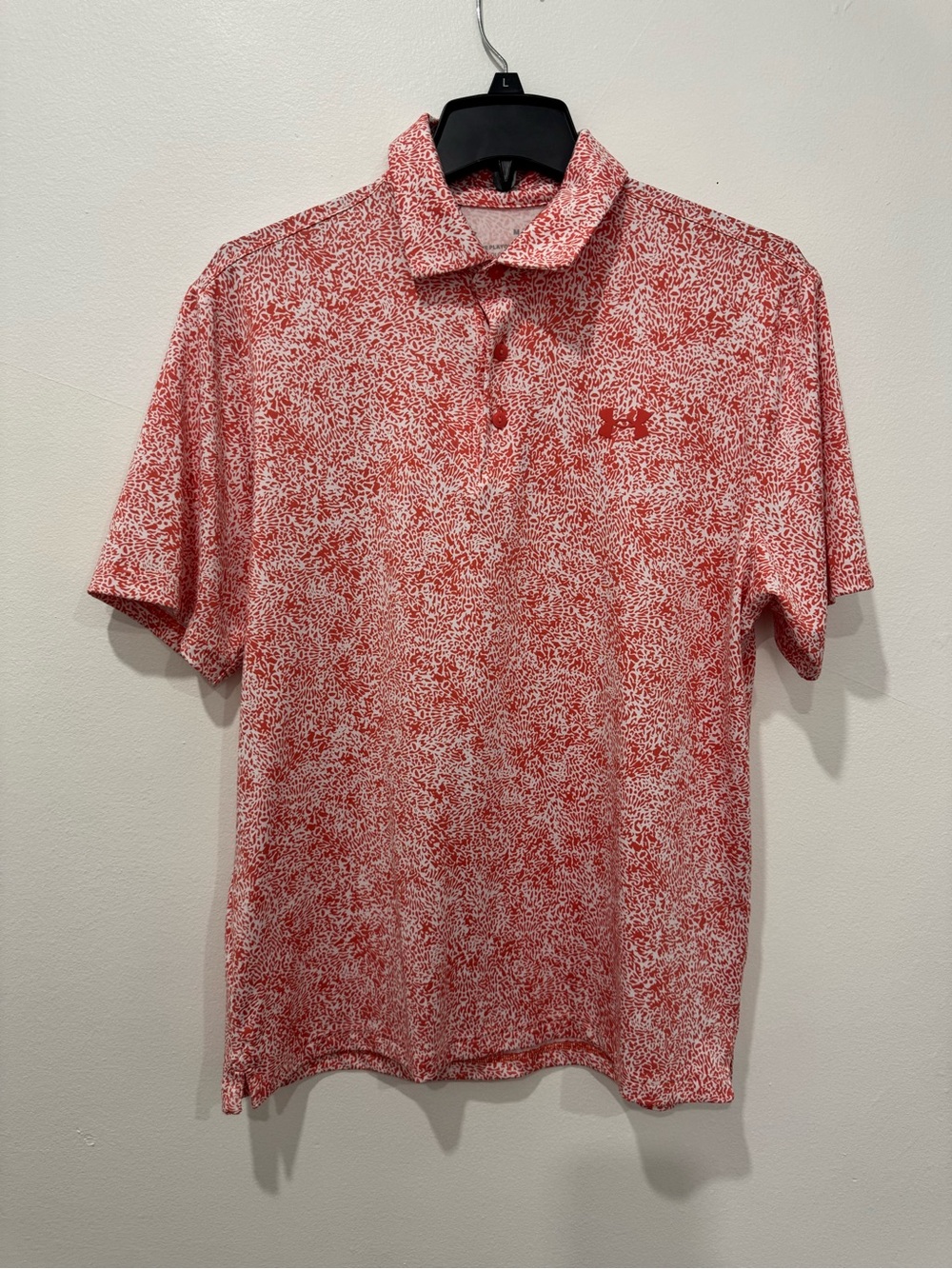 Under Armour Red and White Patterned Men’s Polo